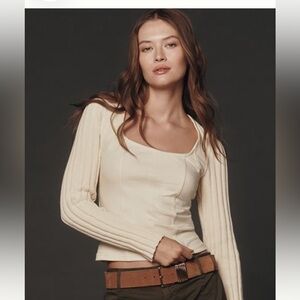 Anthropologie Pilcro square neck top NWT